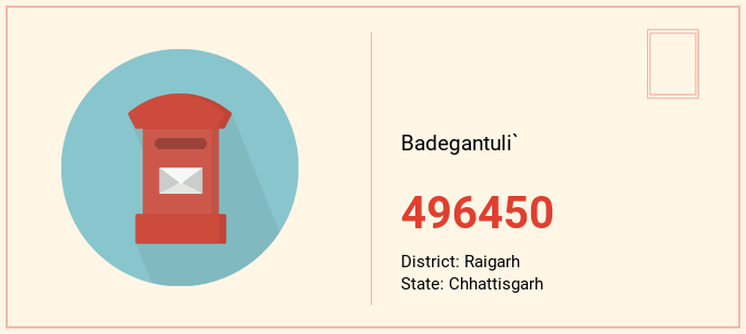 pin code of Badegantuli` in Chhattisgarh